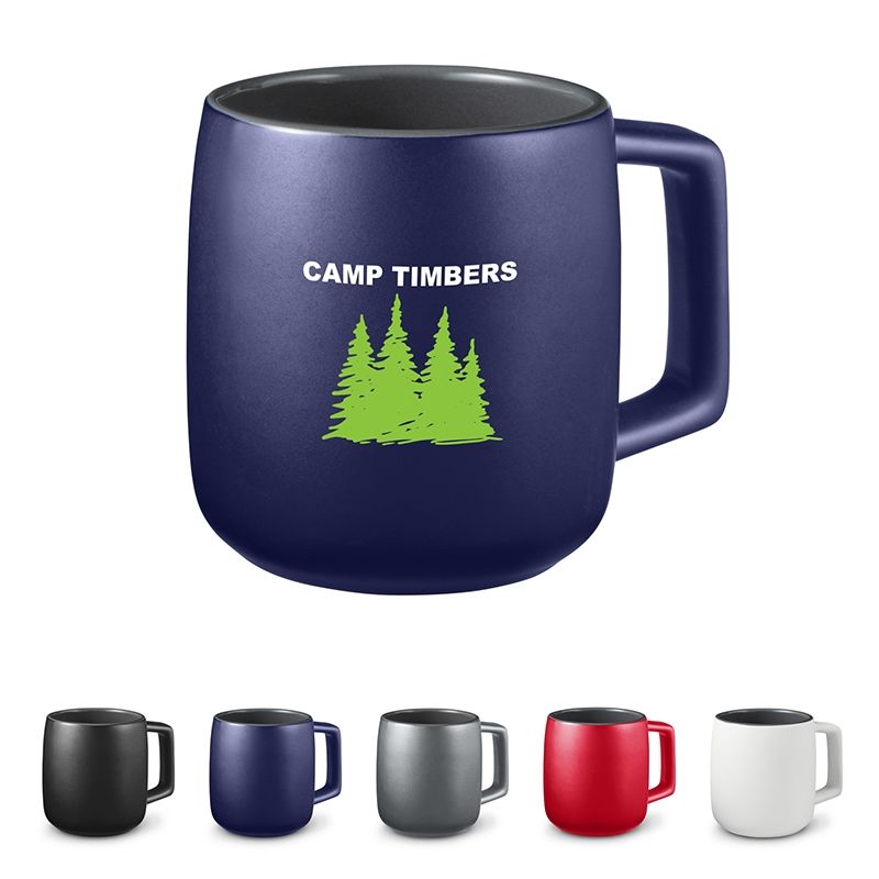 The Geo Square Handle 15Ooz Ceramic Mug - 4.7500" W x 3.8750" H x 3.2500" Diameter